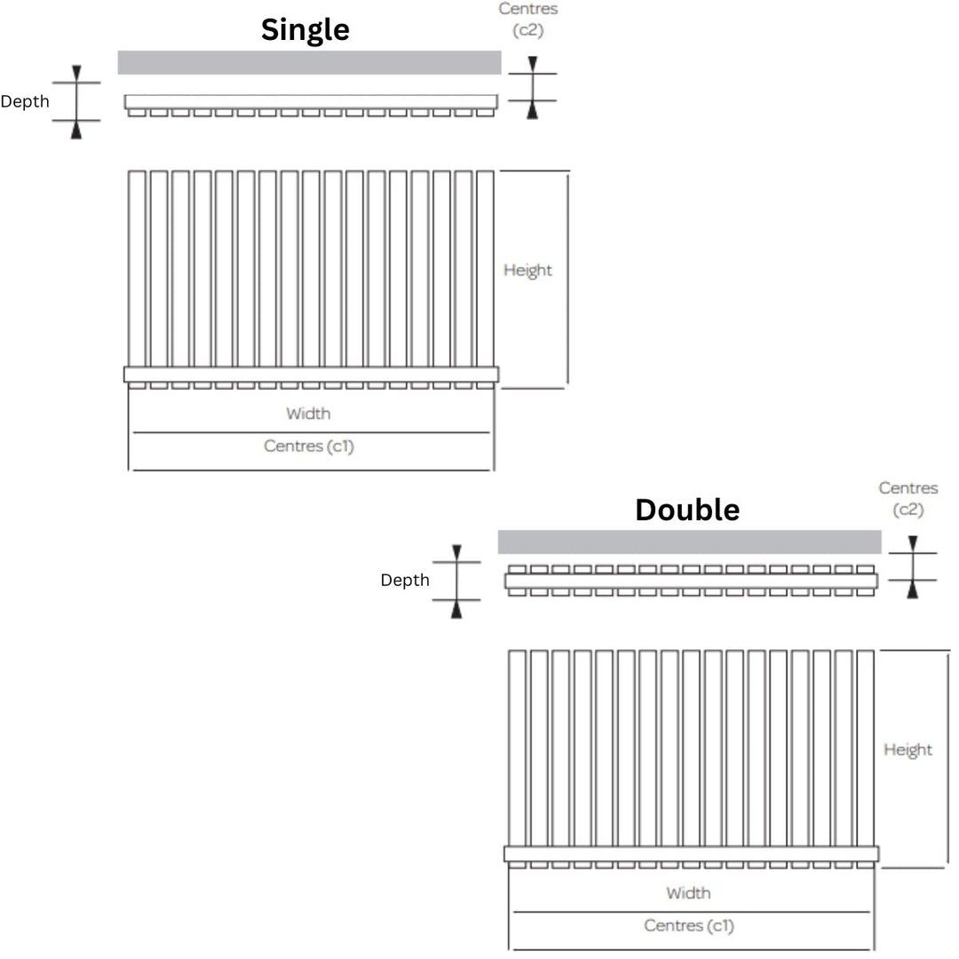 AST00061 - Astrala Tiber Horizontal Radiator in White - Coa Living