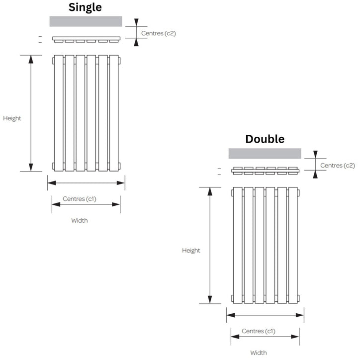 Astrala Tiber Vertical Radiator in White