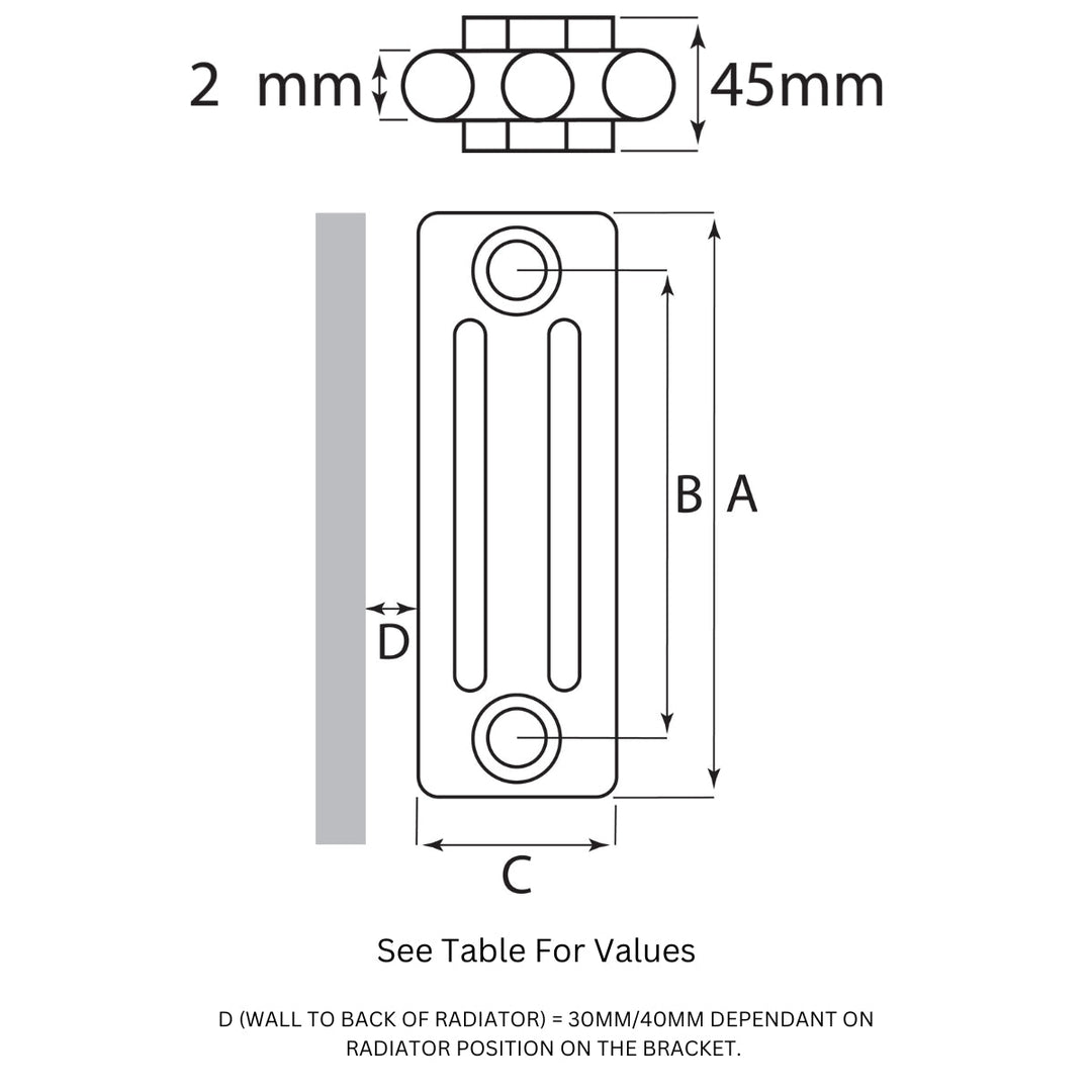 AST00103 - Astrala Oreto Horizontal Column Radiator in White - Coa Living