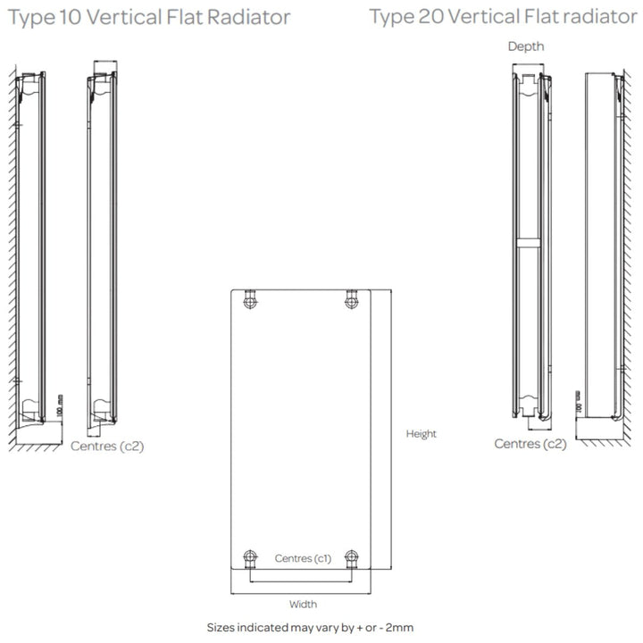 Astrala Savio Vertical Panel Radiator in White