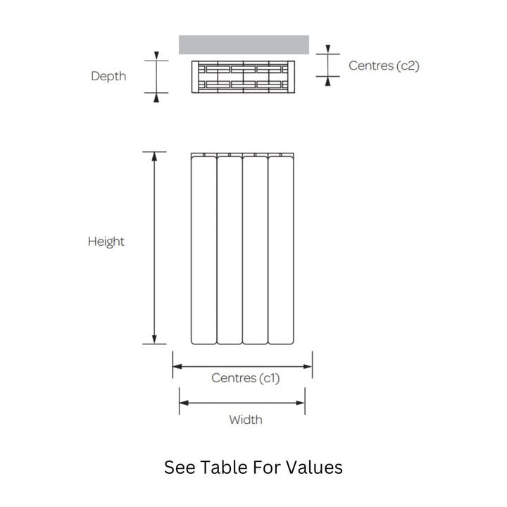 AST00273 - Astrala Ippari Aluminium Horizontal Radiator in White - Coa Living