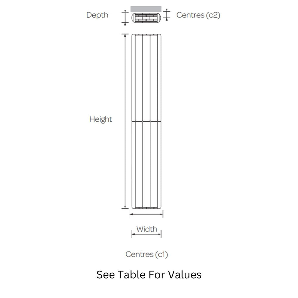 AST00285 - Astrala Ippari Aluminium Vertical Radiator in White - Coa Living