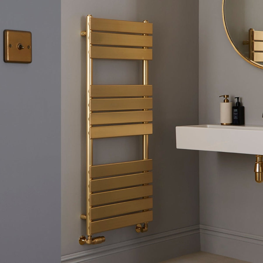 AST00356 - Astrala Mincio Towel Radiator in Brushed Brass - Coa Living