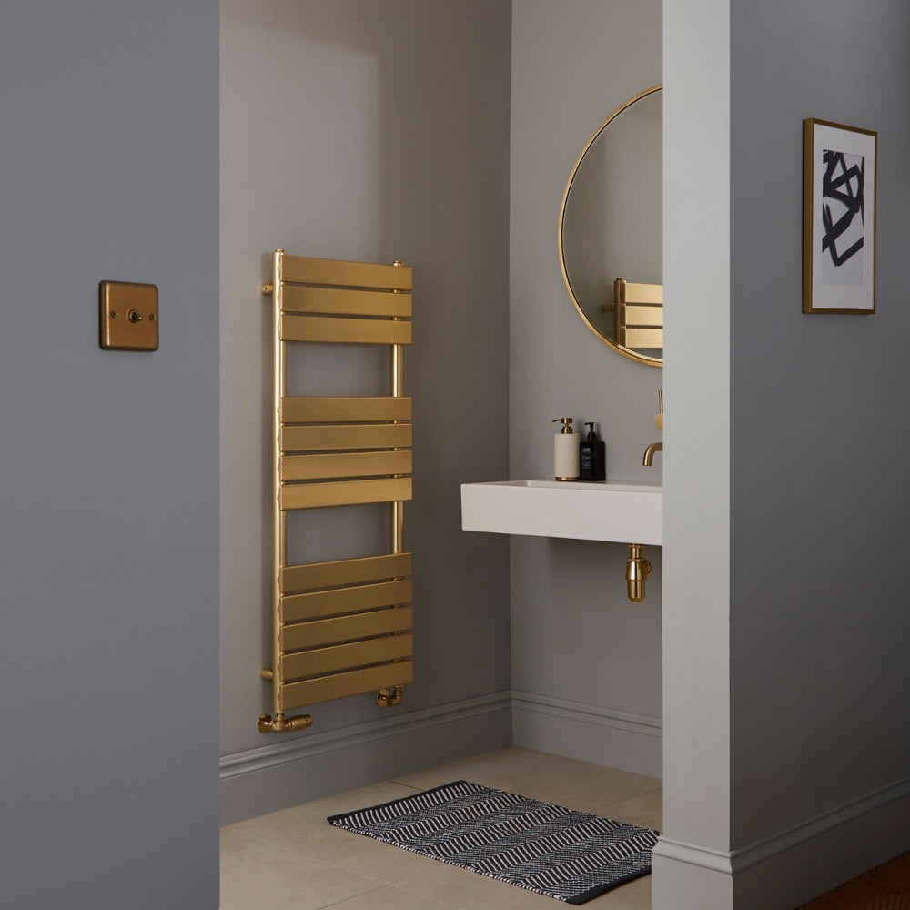 AST00356 - Astrala Mincio Towel Radiator in Brushed Brass - Coa Living