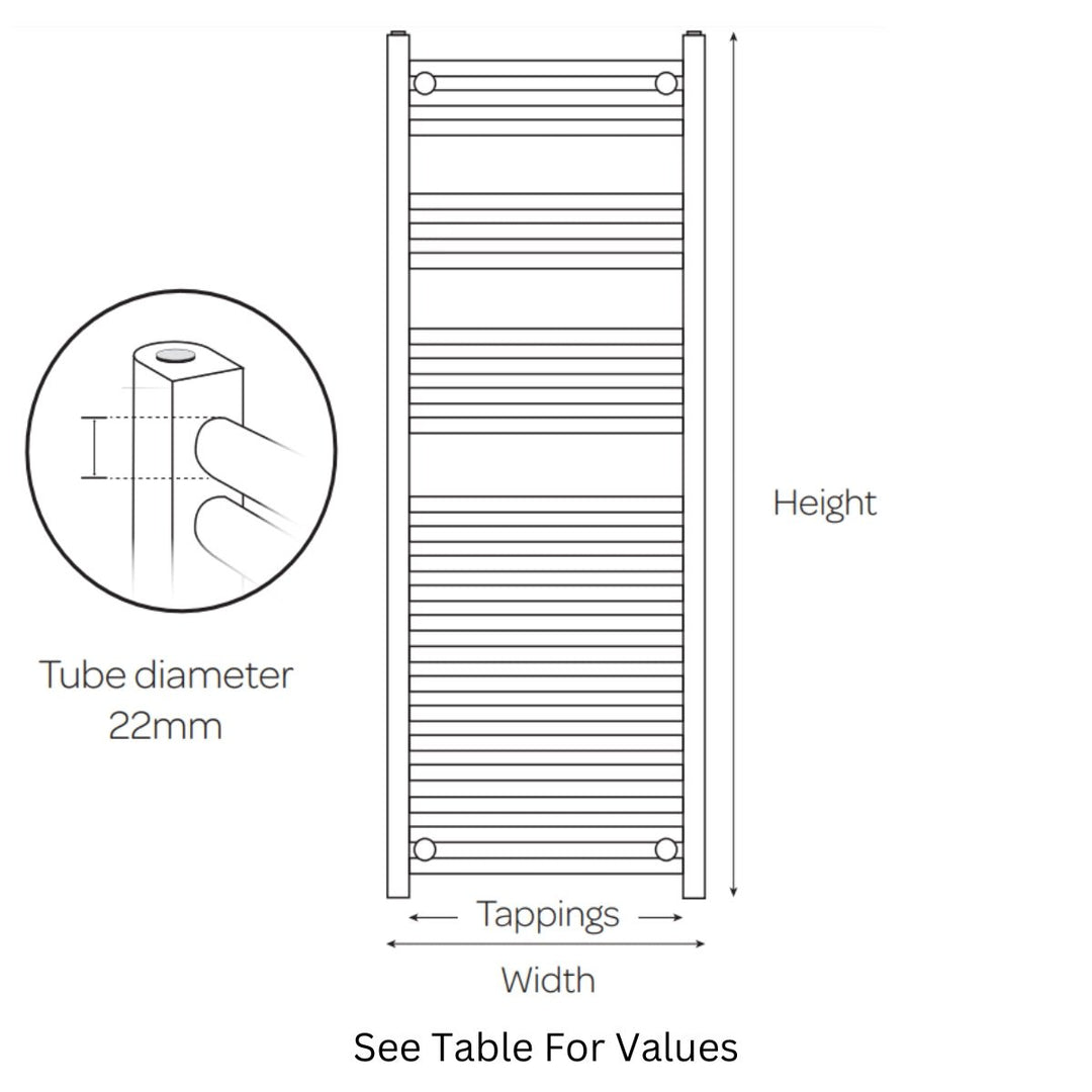 AST00361 - Astrala Misa 22mm Towel Radiator in Black - Coa Living