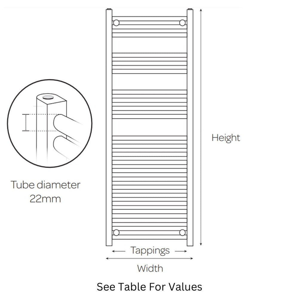 AST00373 - Astrala Misa 22mm Towel Radiator in Anthracite - Coa Living