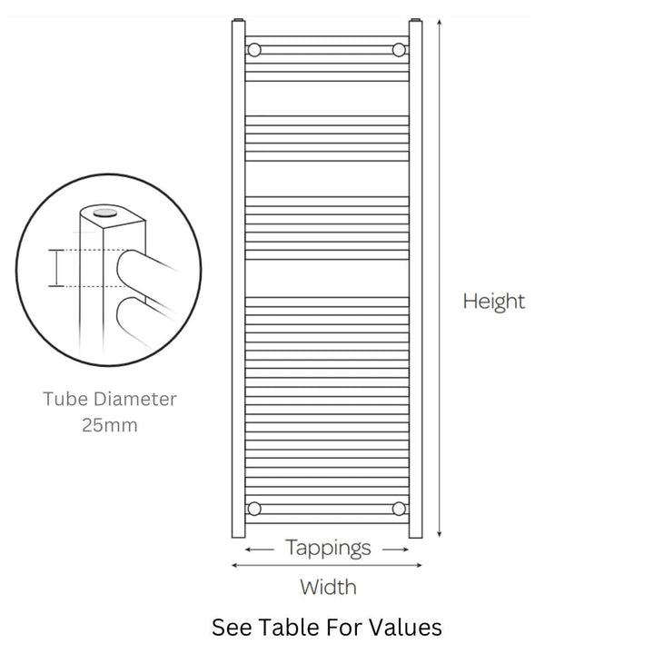 AST00457 - Astrala Misa 25mm Towel Radiator in Chrome - Coa Living