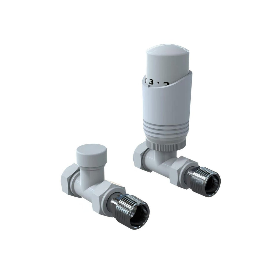 AST00543 - Astrala Straight Thermostatic Radiator Valve Pack in White - Coa Living