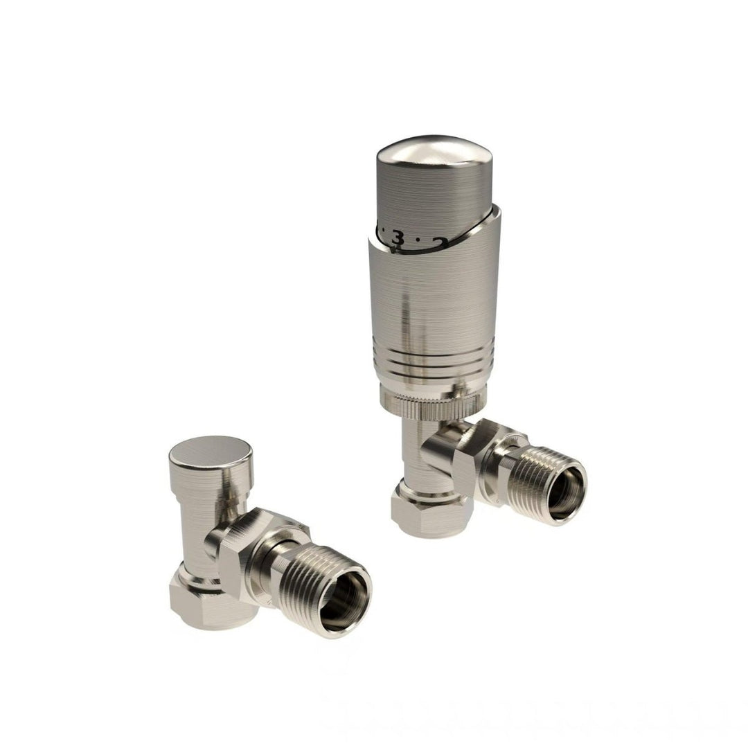 AST00545 - Astrala Angled Thermostatic Radiator Valve Pack in Brushed Nickel - Coa Living