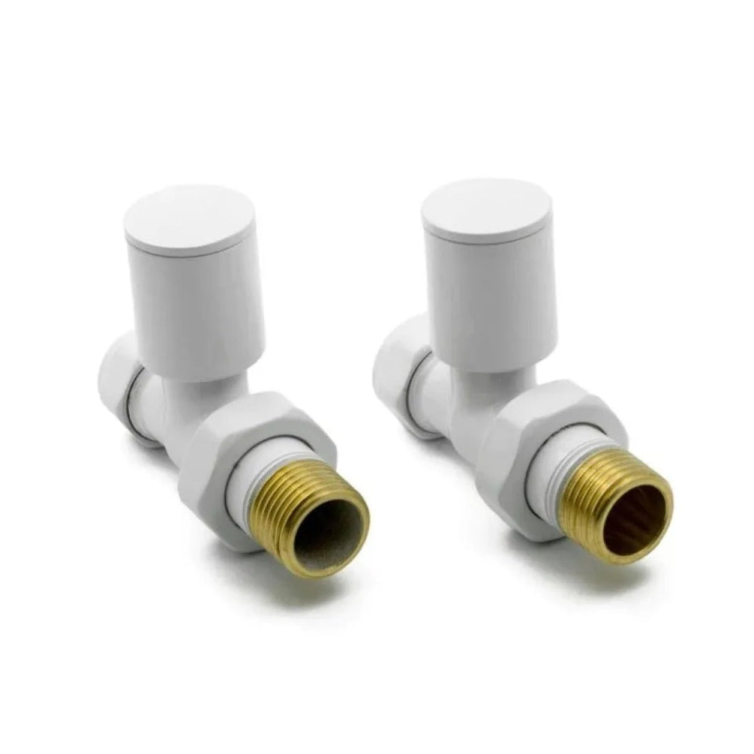 AST00561 - Astrala Straight Manual Radiator Valves in White - Coa Living