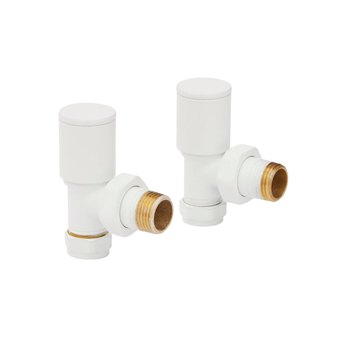 AST00562 - Astrala Angled Manual Radiator Valves in White - Coa Living