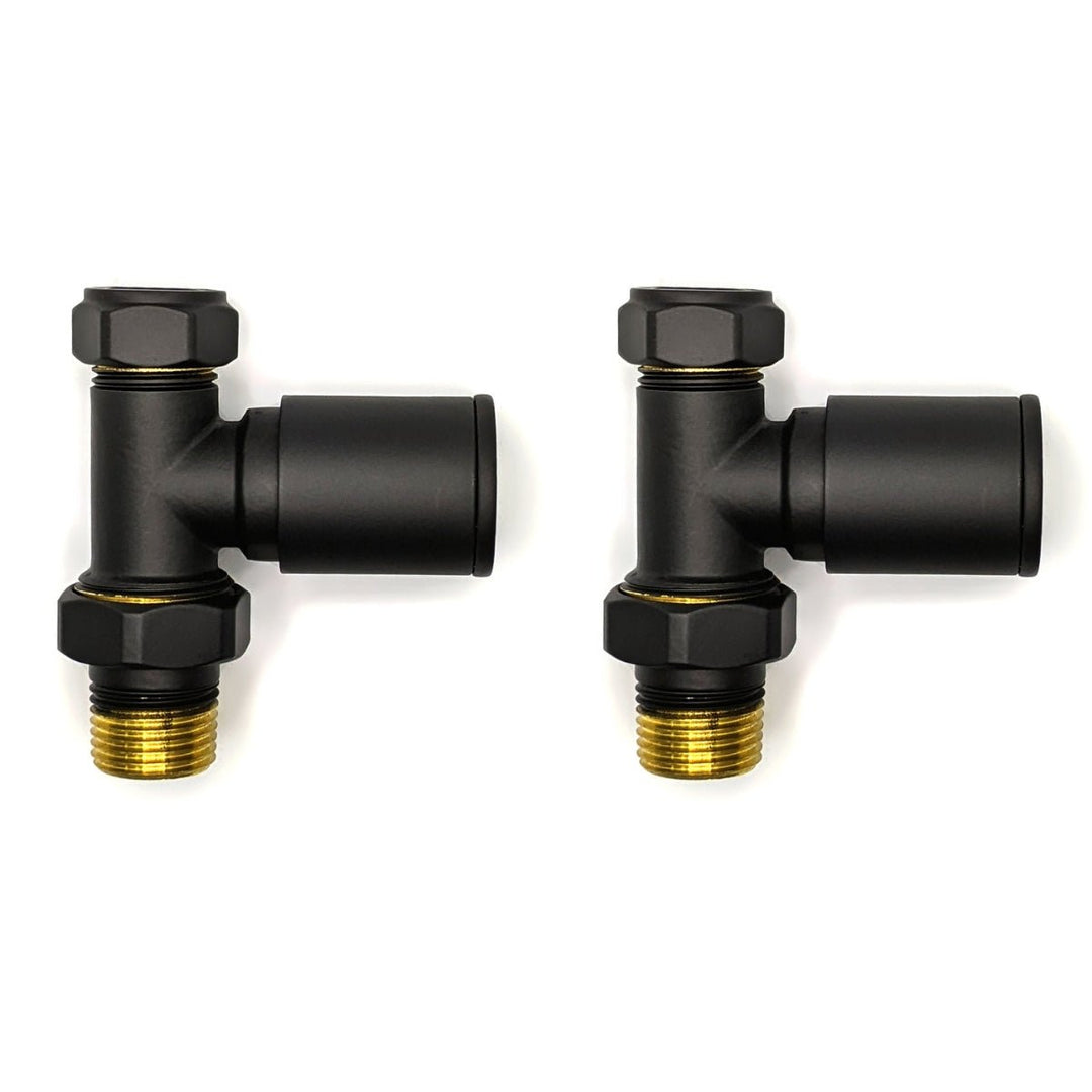 AST00567 - Astrala Straight Manual Radiator Valves in Black - Coa Living