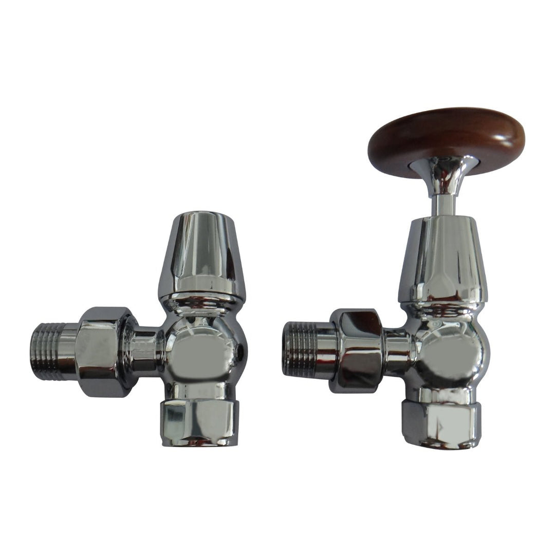 AST00578 - Astrala Traditional Angled Manual Radiator Valves in Chrome - Coa Living