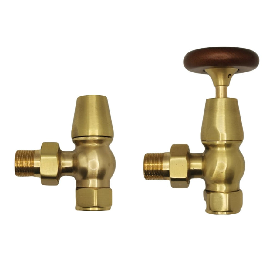 AST00579 - Astrala Traditional Angled Manual Radiator Valves in Brass - Coa Living