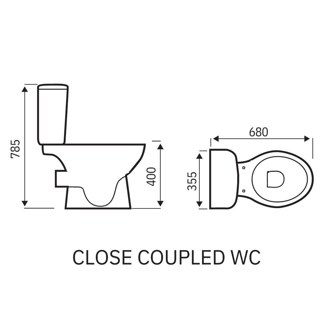 AST00620 - Astrala Atrani Close Coupled Toilet with Soft Close Seat - Coa Living