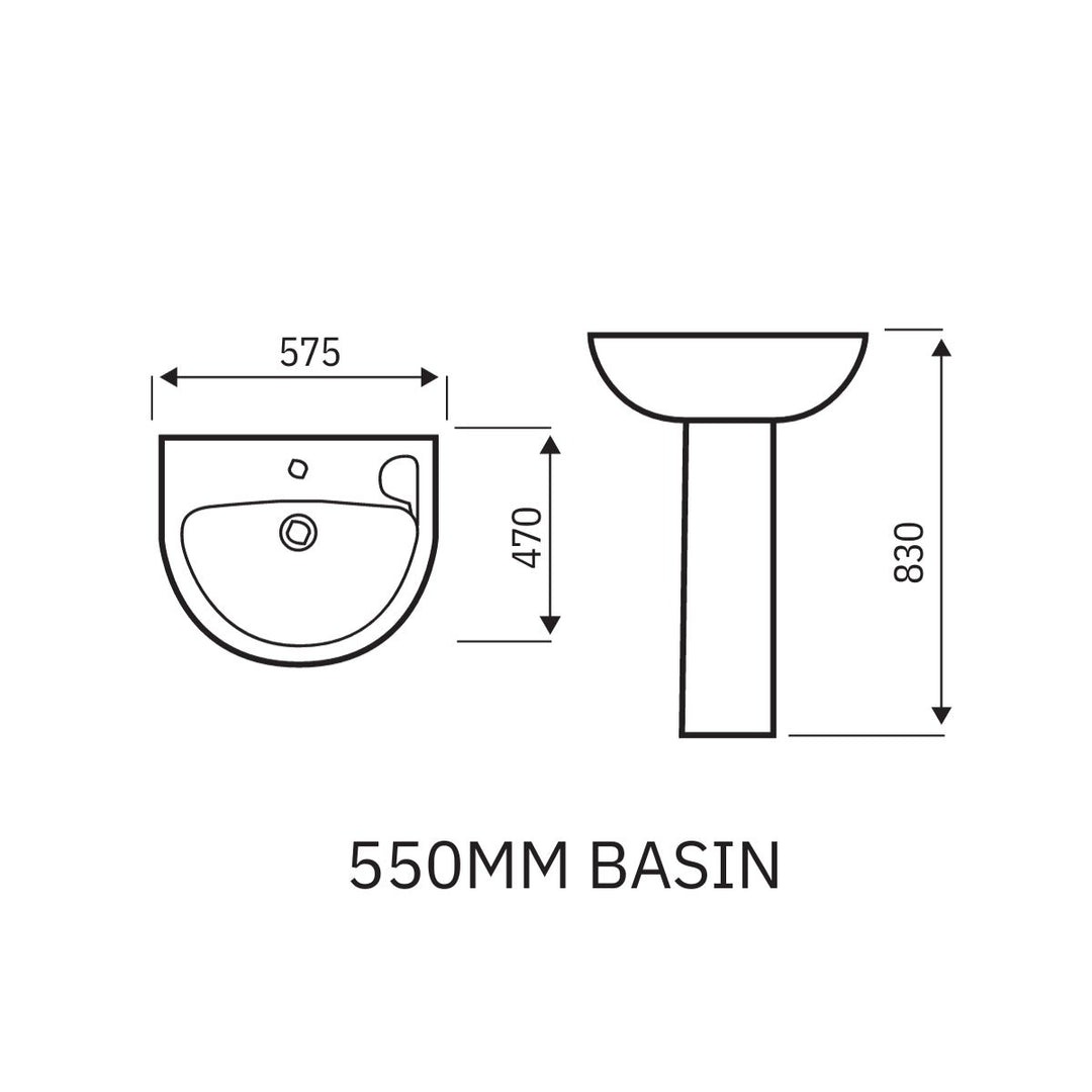 '- Astrala Atrani 550mm Wash Basin - Coa Living