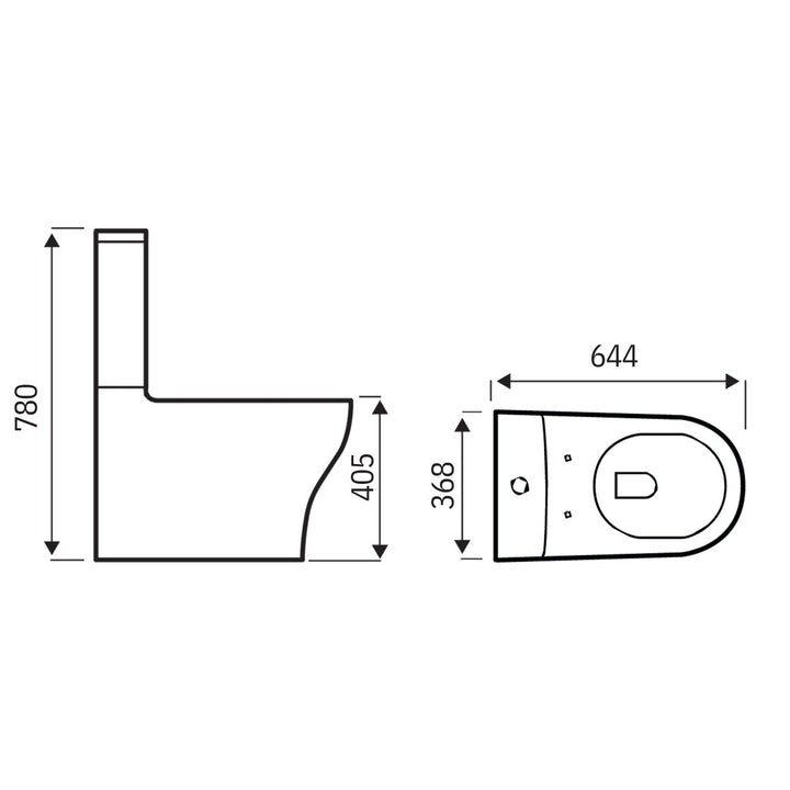 '- Astrala Matera Rimless Back To Wall Close Coupled Toilet - Coa Living