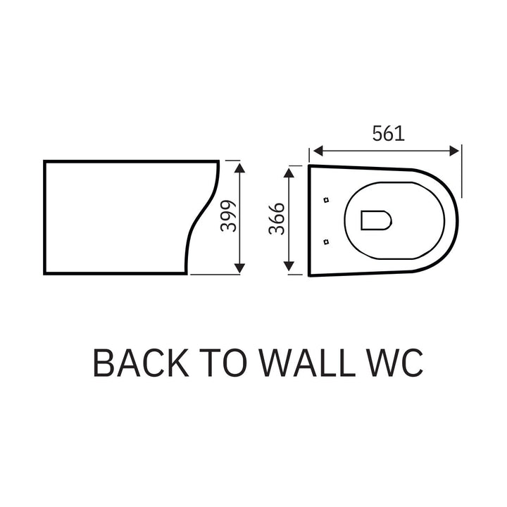 '- Astrala Matera Rimless Back To Wall Toilet - Coa Living