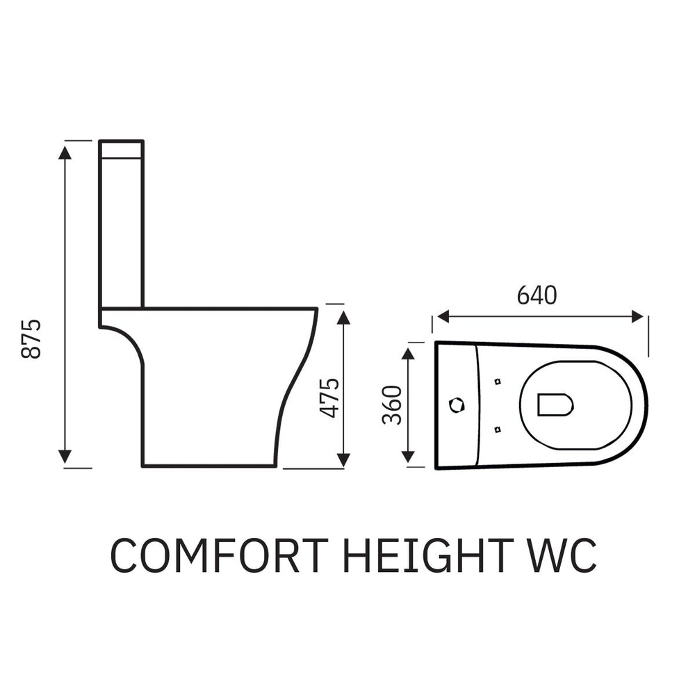 '- Astrala Matera Rimless Comfort Height Close Coupled Toilet - Coa Living