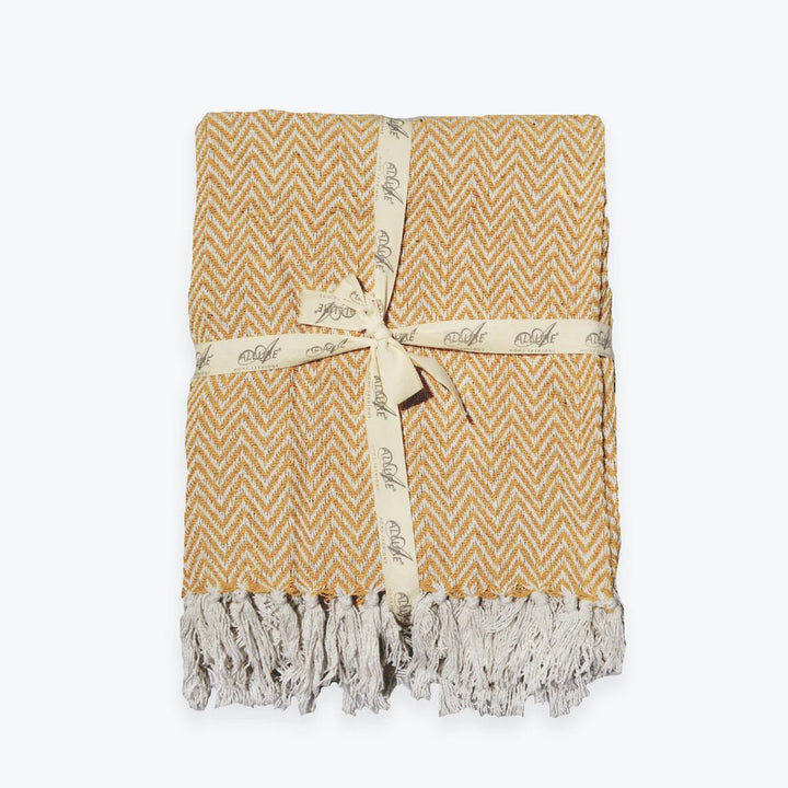 AUDLEYTHROWMUSTARD/NATURAL - Audley Chevron Throw - Coa Living