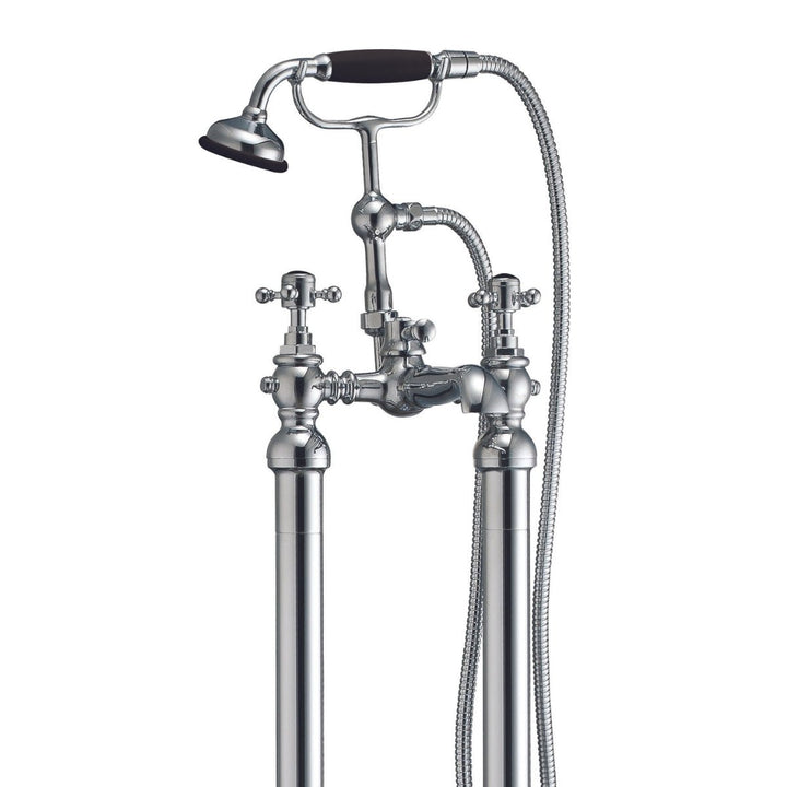 BLACK199 - Harrogate Freestanding Bath Shower Mixer in Chrome - Coa Living