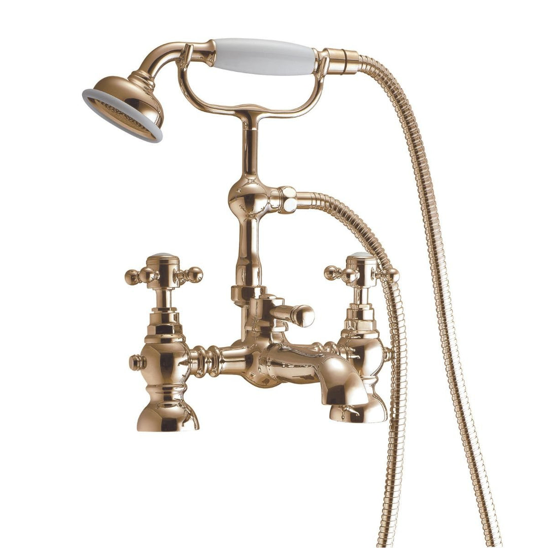 BRASS003 - Harrogate Bath Shower Mixer with Cradle in Brushed Brass - Coa Living