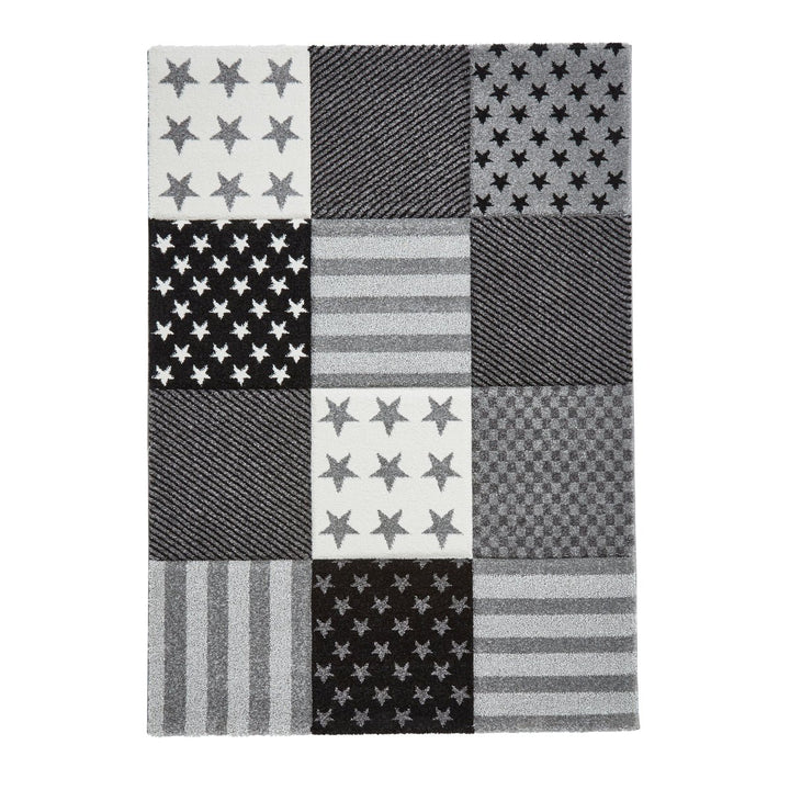 BRK777GRY0612 - Brooklyn Kids 777 Grey Patchwork Rug - Coa Living