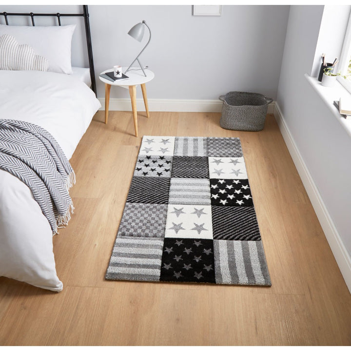 BRK777GRY0612 - Brooklyn Kids 777 Grey Patchwork Rug - Coa Living