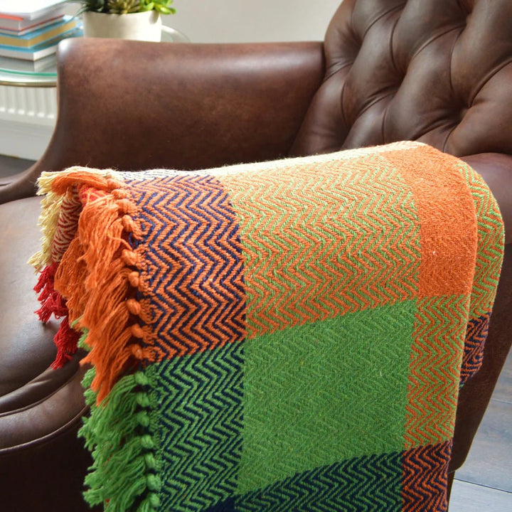 CHECKHERRINGBONETHROWMULTI - Check Herringbone Throw - Coa Living