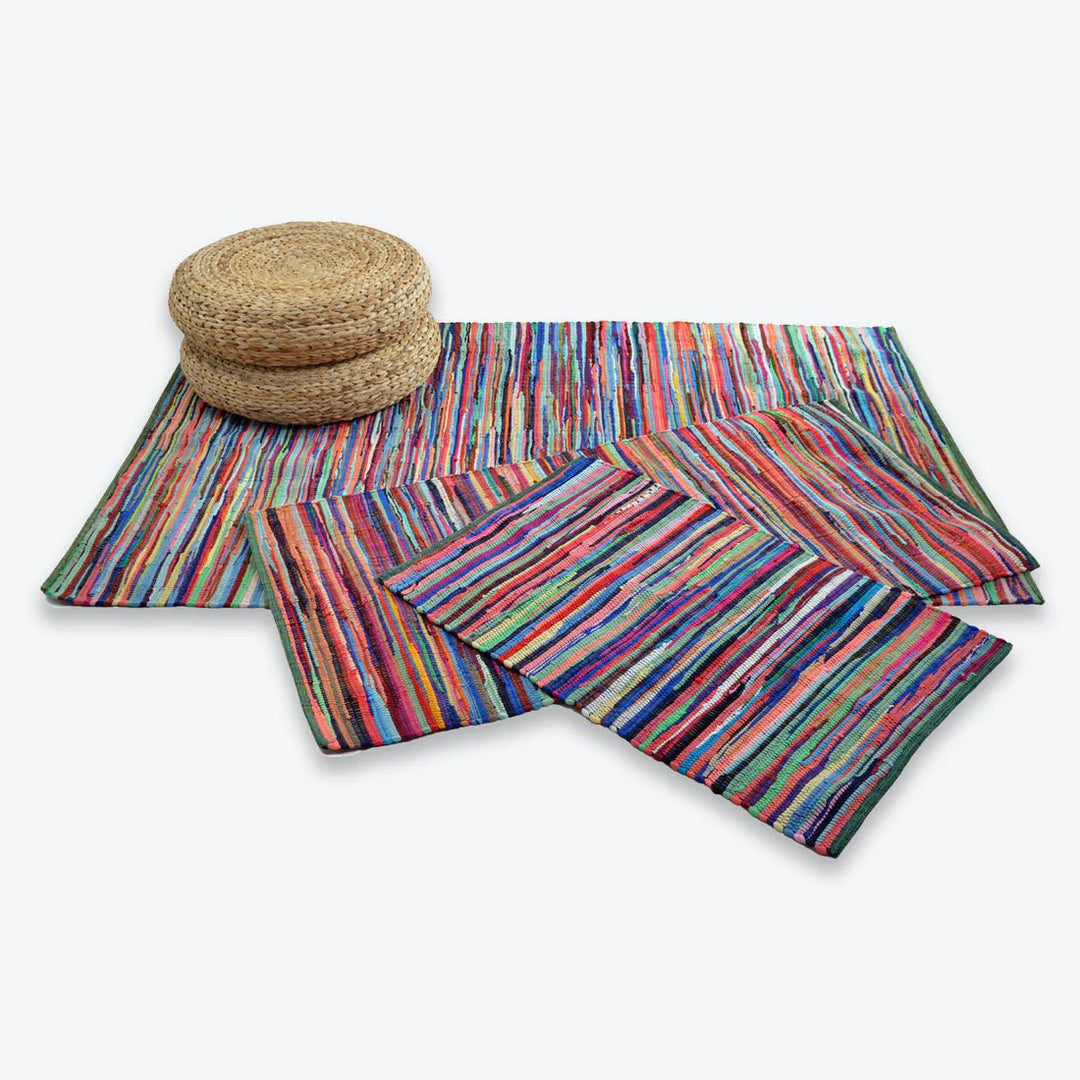 CHINDIRUG50X80FRINGE - Chindi Hand-Woven Rag Rug - Coa Living