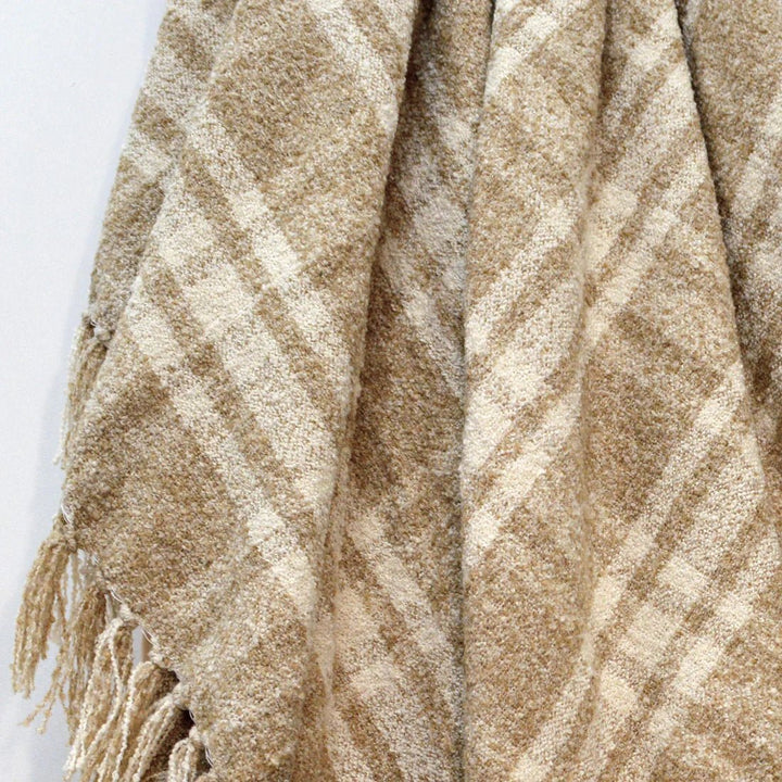 DARWINTHROWSMALLGREY - Darwin Chenille Tartan Throw - Coa Living