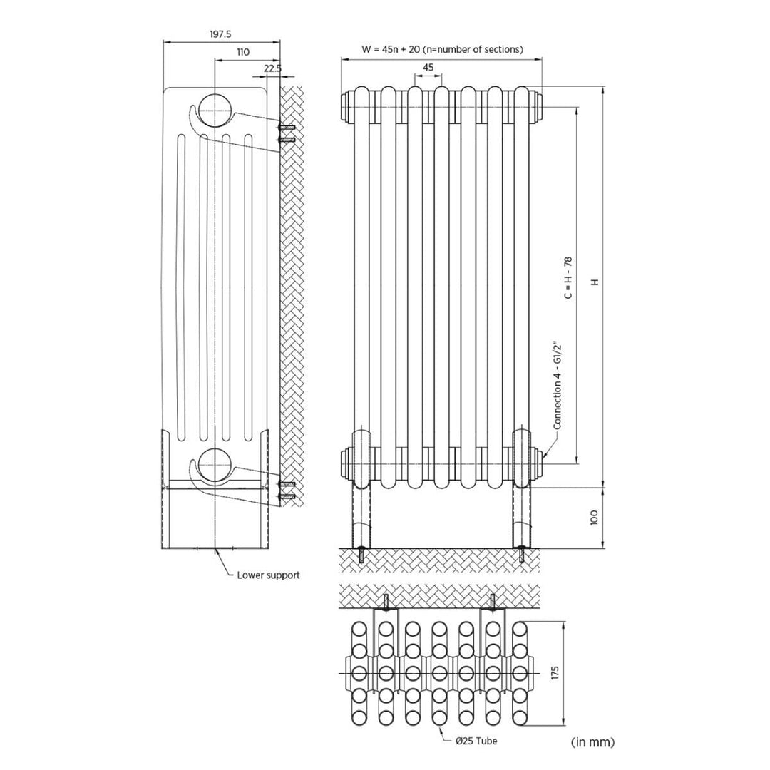 DRMC48300875HW5 - Warmhaus 5 Column Radiator - Coa Living