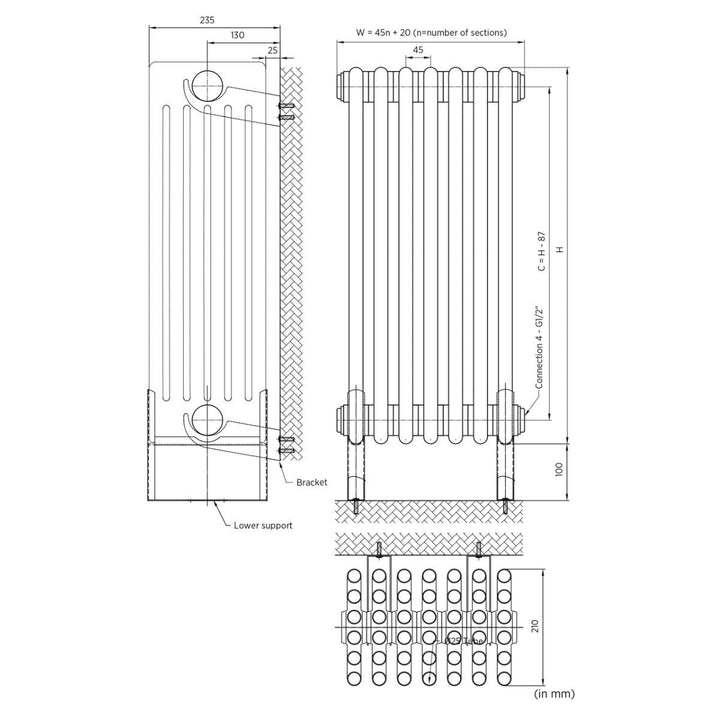 DRMC49300875HW6 - Warmhaus 6 Column Radiator - Coa Living