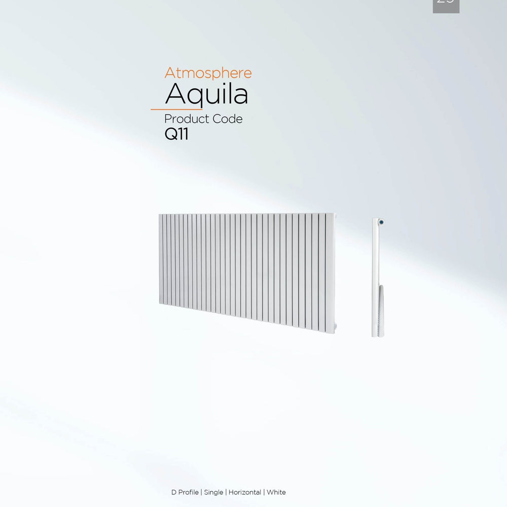 DRQ11600790HWS1 - Warmhaus Aquila Single Panel Horizontal Radiator in White - Coa Living