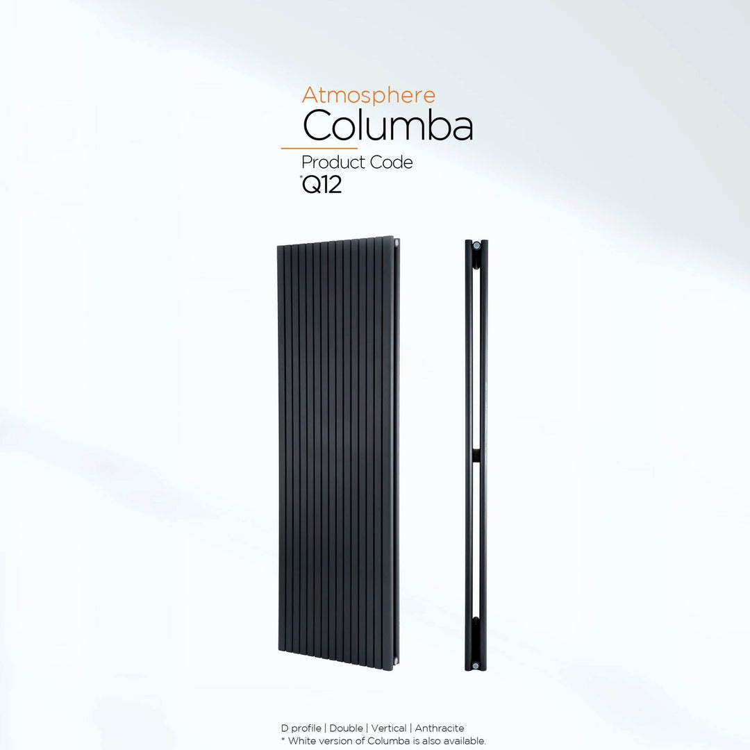 DRQ12180300VAD1 - Warmhaus Columba Double Panel Vertical Radiator in Anthracite - Coa Living