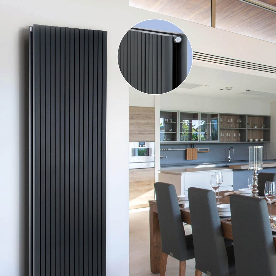 DRQ12180300VAD1 - Warmhaus Columba Double Panel Vertical Radiator in Anthracite - Coa Living