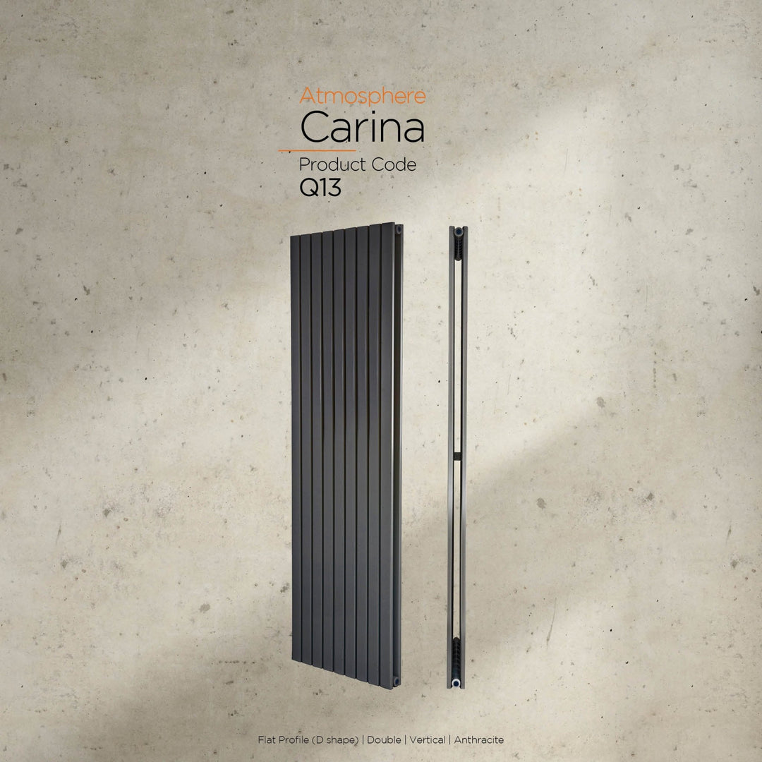 DRQ13180295VAD3 - Warmhaus Carina Double Panel Vertical Radiator in Anthracite - Coa Living