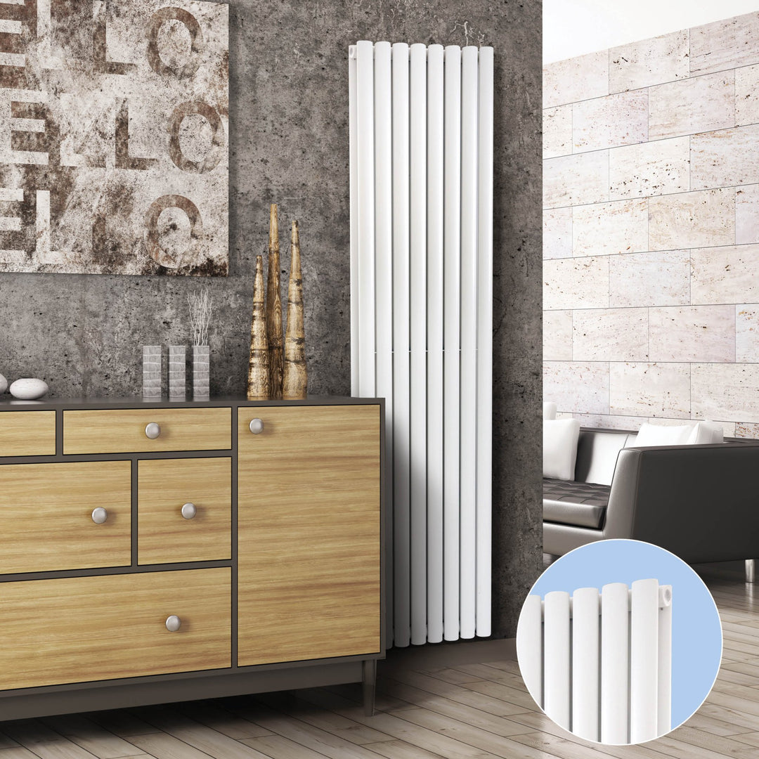 DRQ19160354VWD4 - Warmhaus Pyxis Double Panel Vertical Radiator in White - Coa Living