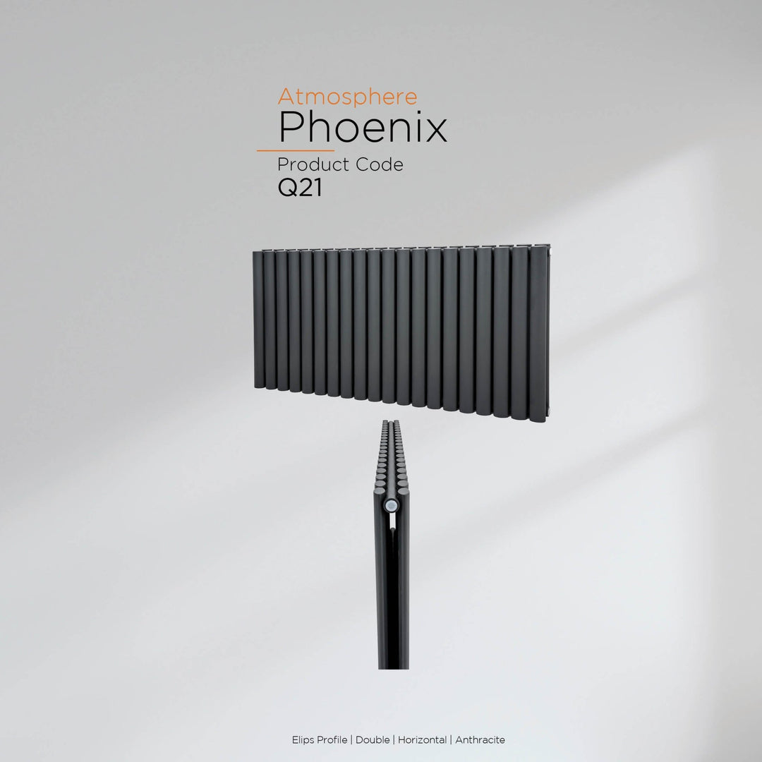 DRQ21450472HAD4 - Warmhaus Phoenix Double Panel Horizontal Radiator in Anthracite - Coa Living