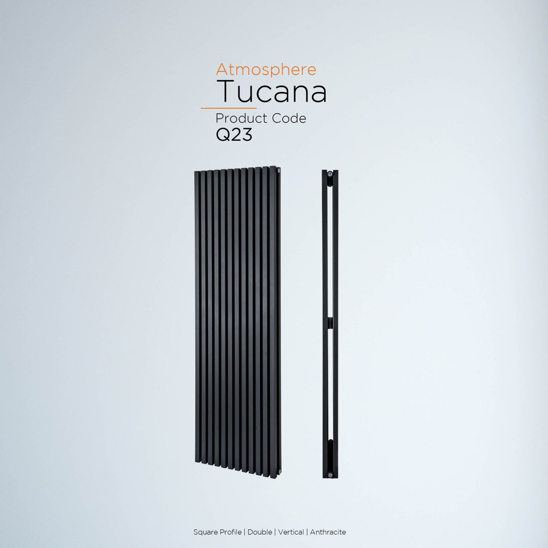 DRQ23180270VAD5 - Warmhaus Tucana Double Panel Vertical Radiator in Anthracite - Coa Living