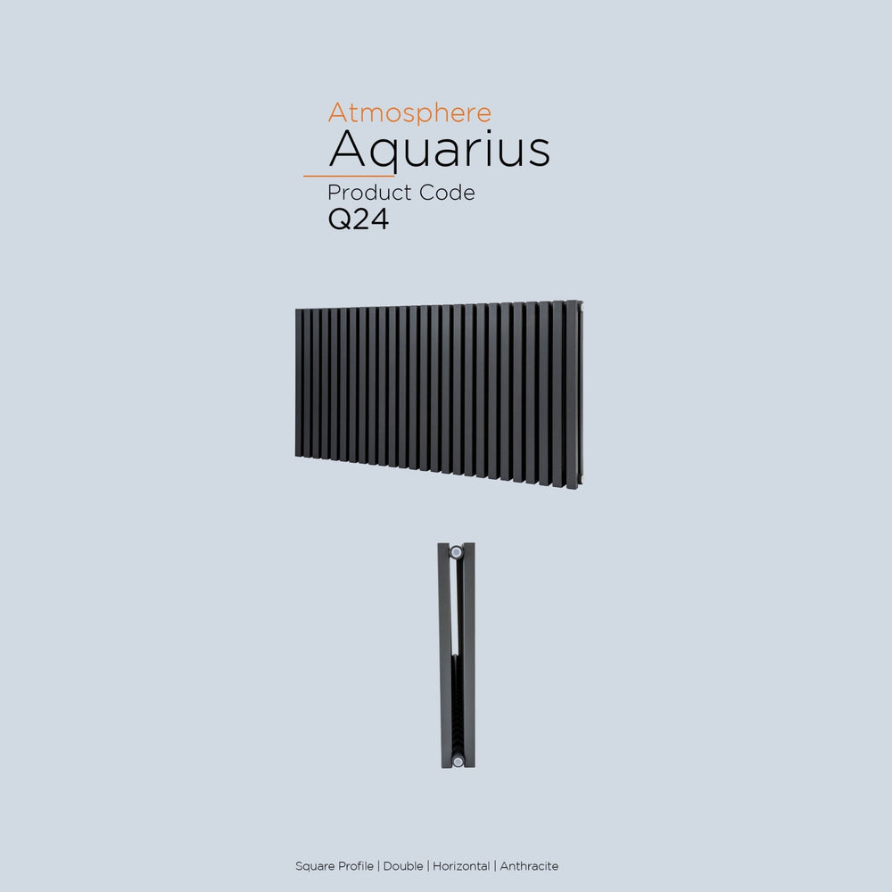 DRQ24600810HAD5 - Warmhaus Aquarius Double Panel Horizontal Radiator in Anthracite - Coa Living