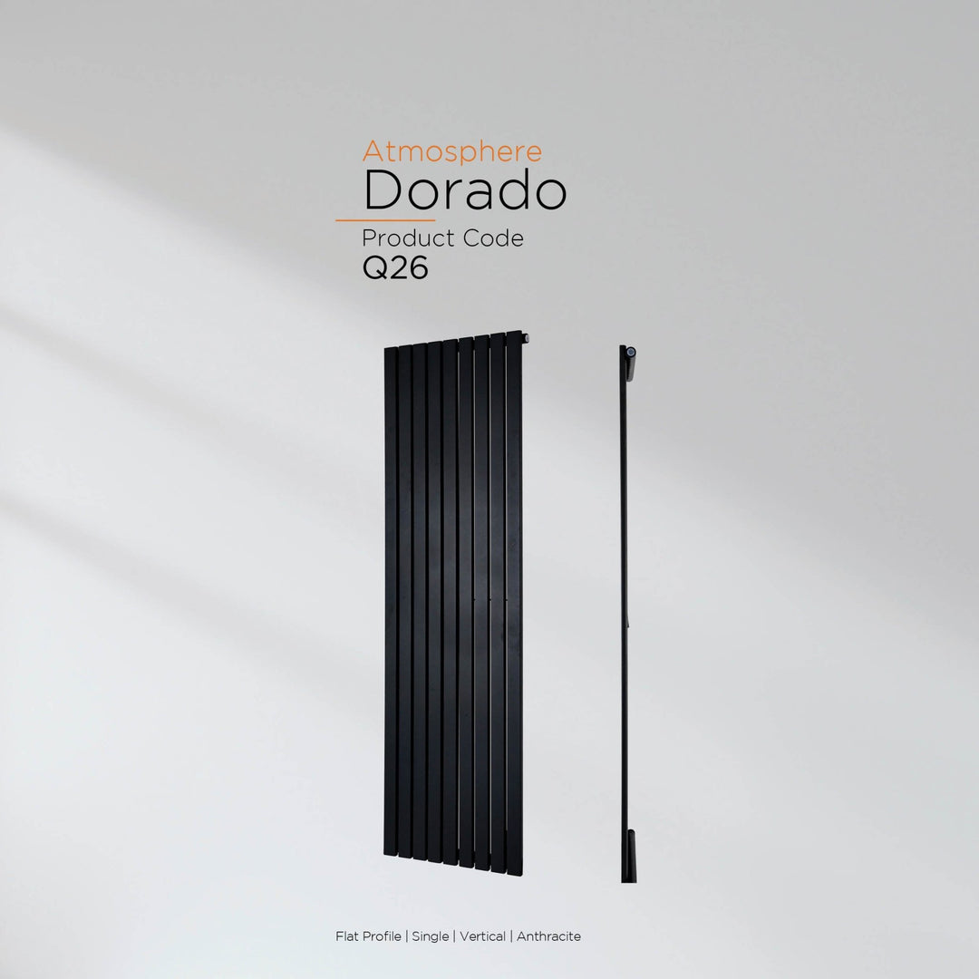 DRQ26160218VAS1 - Warmhaus Dorado Single Panel Vertical Radiator in Anthracite - Coa Living