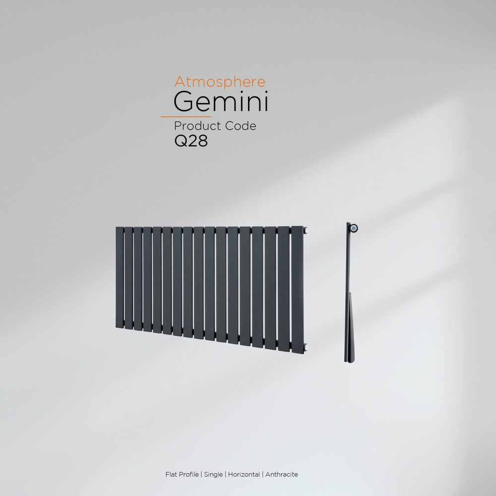 DRQ28600440HAS1 - Warmhaus Gemini Single Panel Horizontal Radiator in Anthracite - Coa Living