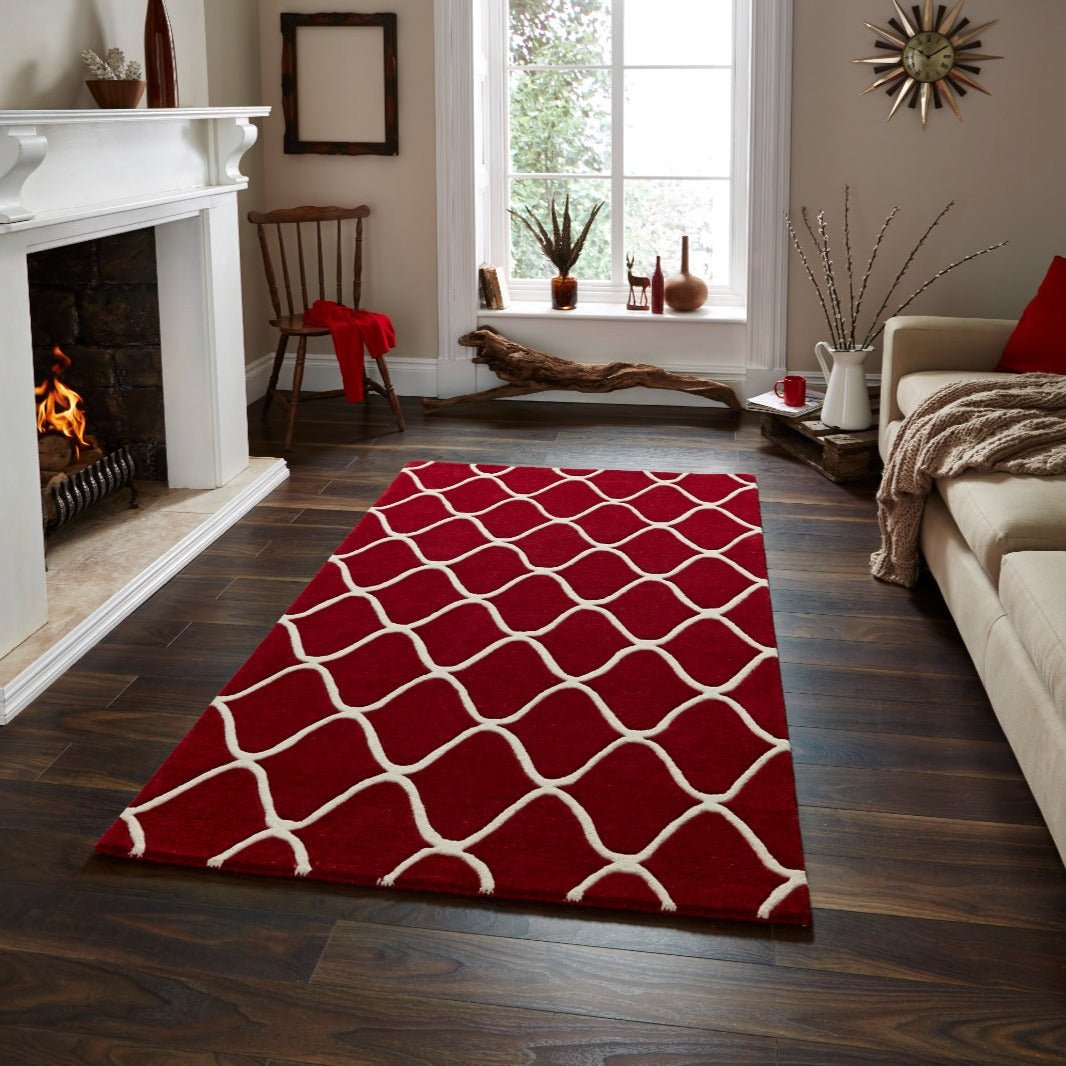 ELEMENTSEL65RED - Elements EL65 Hand Tufted Wool Rug - Coa Living