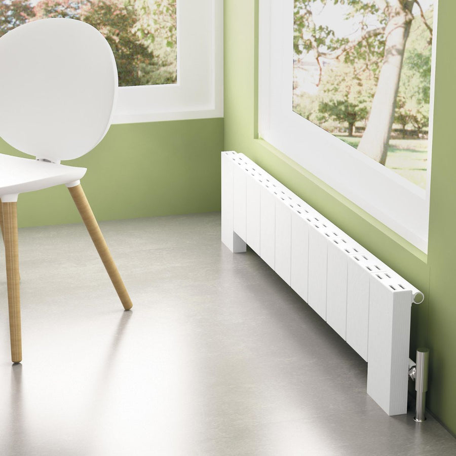 ELF 0995030008 TXW - Carisa Elvino Aluminium Floor Radiator in Textured White - Coa Living