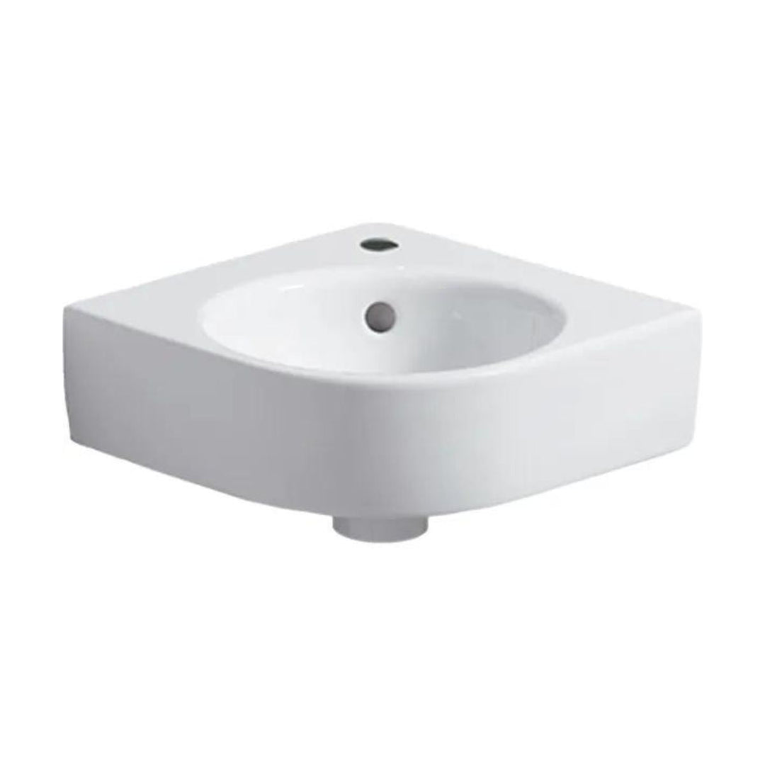 - Geberit Selnova Compact Wall Mounted Corner Vanity Unit and Basin in Grey - 501483001 - Coa Living