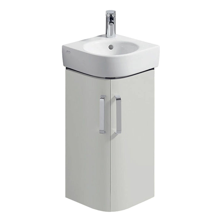 - Geberit Selnova Compact Wall Mounted Corner Vanity Unit and Basin in Grey - 501483001 - Coa Living