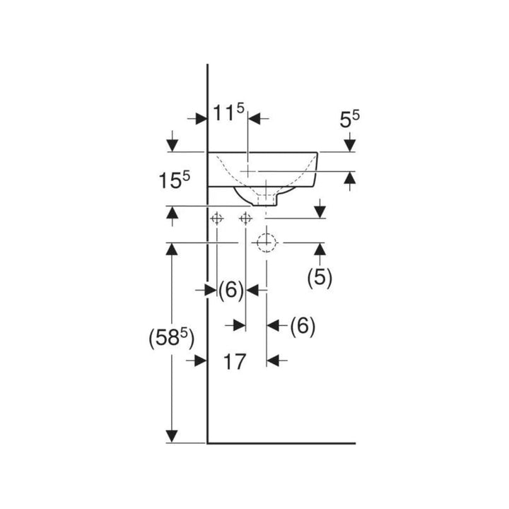 - Geberit Selnova Compact Wall Mounted Corner Vanity Unit and Basin in Grey - 501483001 - Coa Living