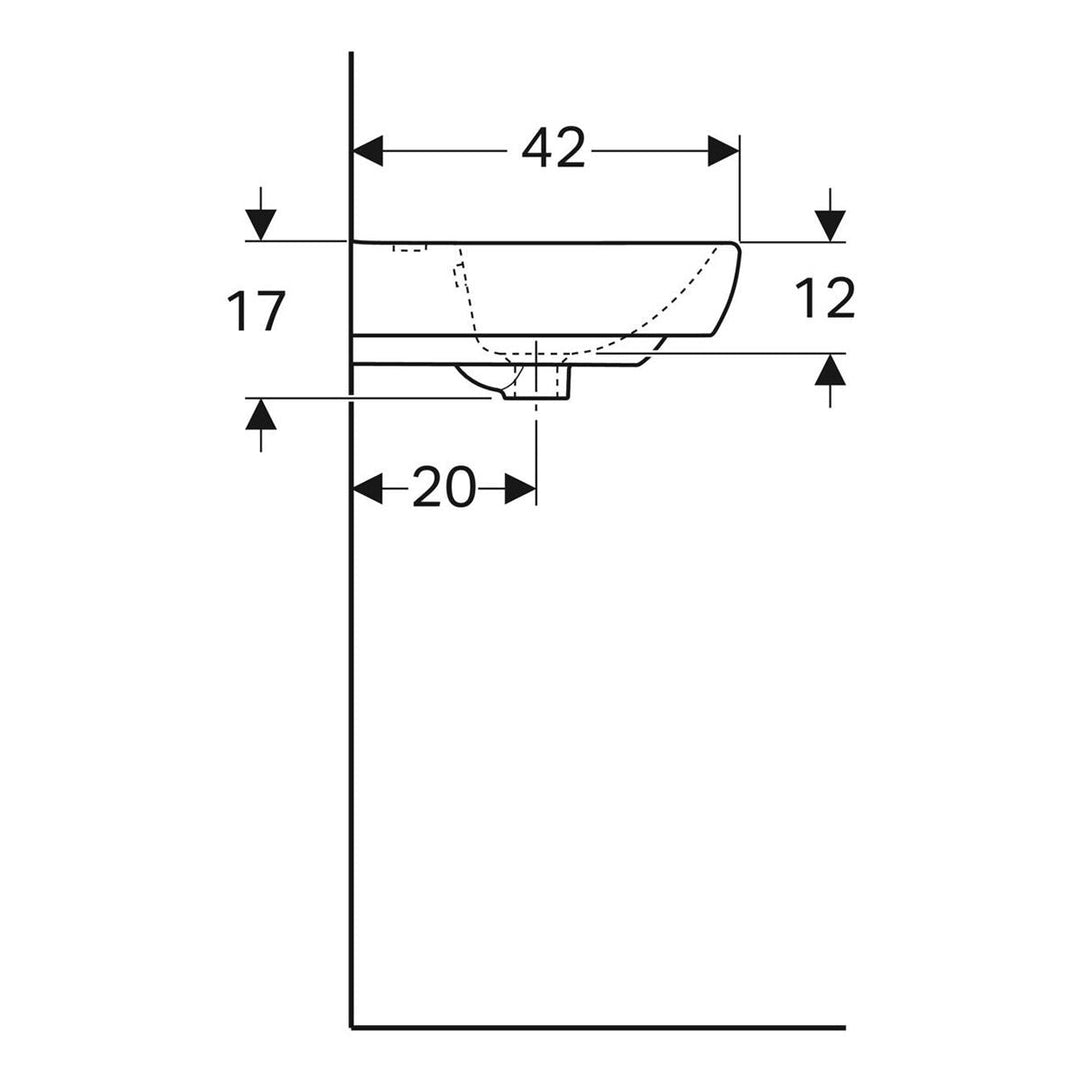 - Geberit Selnova Square 50cm 1 Tap Hole Basin with Pedestal Options - Coa Living