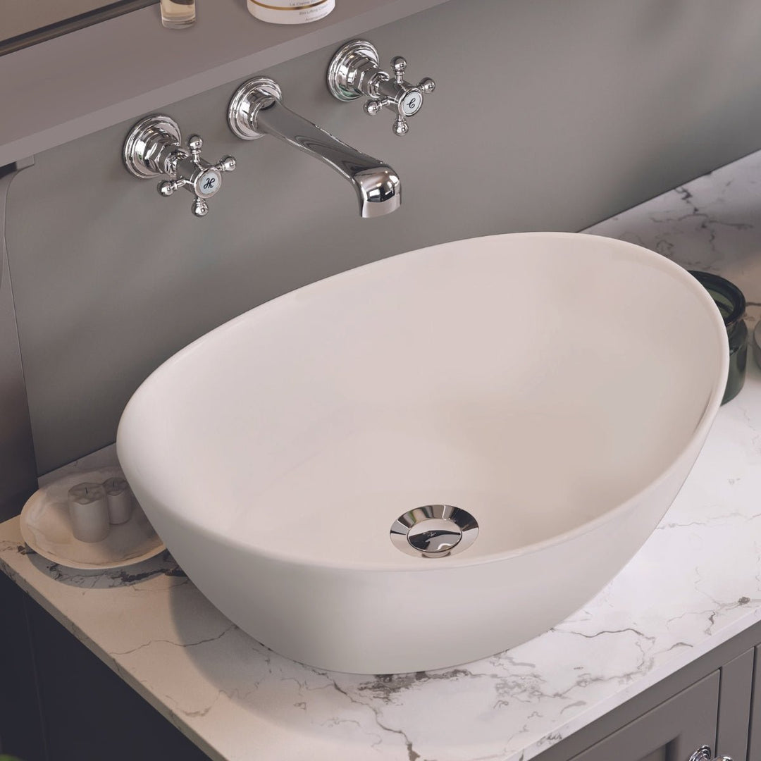 HARR-MONT-BASIN-9003 - Harrogate Montpelier Countertop Basin in Matt White - Coa Living